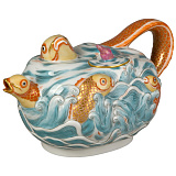 Чайник Meissen с рельефными рыбами 12см (лим.вып. 75/100)