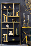 Стеллаж с черным стеклом (золотой) 180см Garda Decor 