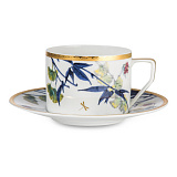 Чашка чайная с блюдцем Rosenthal Турандот 230 мл, фарфор, белый, золотой кант