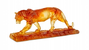 Фигурка Decor de Table Pate de Verre Cristal Пума 22 см, темно-янтарная, п/к