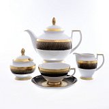 Чайный сервиз на 6 персон Rio black gold