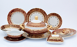 Столовый сервиз на 6 персон Красный лист Sterne porcelan