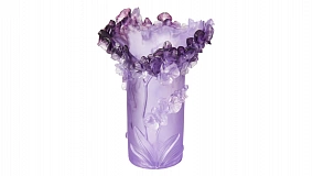 Ваза Decor de table Орхидея 30 см, хрусталь, фиолетовая, п/к