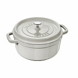 Кокот круглый, 26 см, 5,25 л, белый трюфель Staub