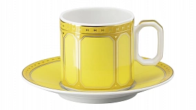 Чашка для эспрессо с блюдцем Rosenthal Сваровски 80 мл, фарфор, желтая