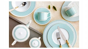Набор чашек чайных с блюдцами Decor de table Бирюза 280 мл, 2 шт, фарфор костяной, п/к
