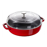 Сотейник со стеклянной крышкой, 24 см, 2,4л. вишневый Staub