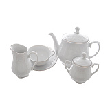 Чайный сервиз на 6 персон Rococo платина Repast