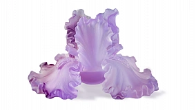 Подсвечник Decor de Table Pate de Verre Cristal Ирисы 8 см, хрустальное тесто, фиолетовый, п/к