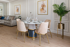 Стул велюровый бежевый/золото GARDA DECOR