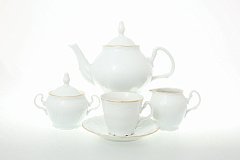 Чайный сервиз на 6 персон Бернадотт Белый узор (ведерко)