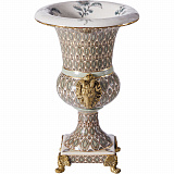 Ваза с овнами 15x15x22см, коллекция фарфор с бронзой
