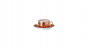 Чашка чайная с блюдцем Rosenthal Versace Медуза Диадема красная 200 мл